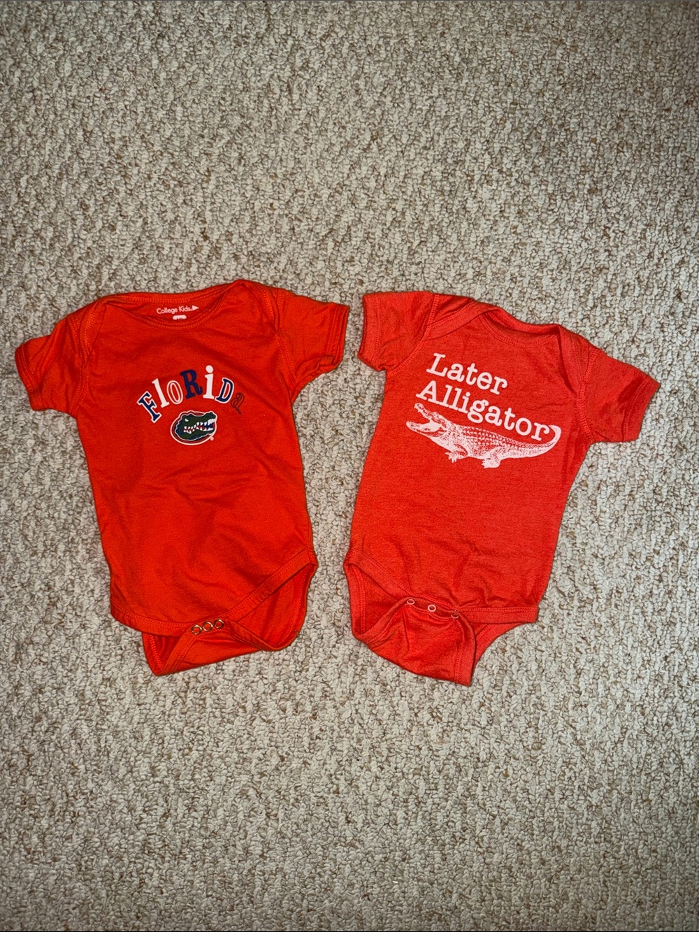 Florida Gators Red Baby One-Piece Bodysuit - "Later Alligator" Option